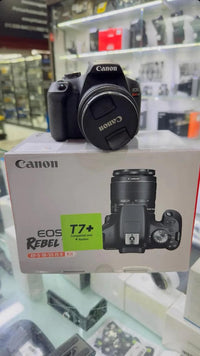 Canon T7+ Seminova – Corpo + Lente do Kit Completo + Caixa